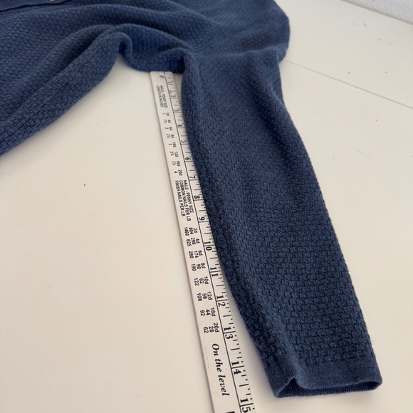 J McLaughlin Sweater Blue Textured V Neck Button Front Classic Cardigan Size M - Picture 11 of 11